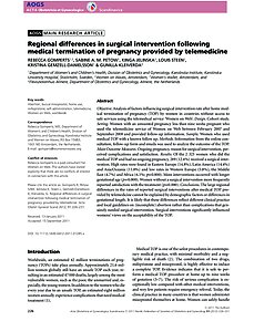 Regional differences in surgical intervention following medical termination of pregnancy provided by telemedicine.